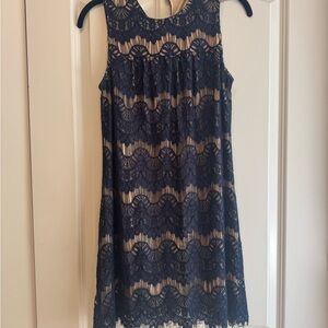 Speechless Blue Tan Halter Sundress Mini